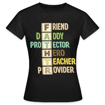 Fête des pères - T-shirt Femme - noir - Devant - AI Model Female 172 dark (172cm)