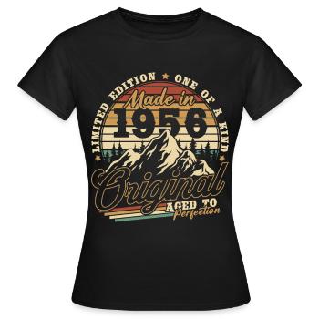 1956 Vintage Vintage Birthday Gift Retro - Women's T-Shirt - black - Front - AI Model Female 172 dark (172cm)