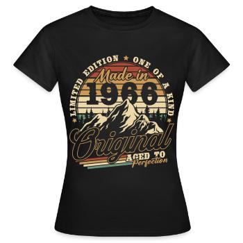 Cadeau d’anniversaire vintage vintage rétro 1966 - T-shirt Femme - noir - Devant - AI Model Female 172 dark (172cm)