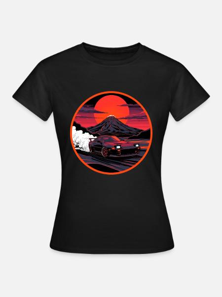 Neon Fuji Drift Smoke Edition - Frauen T-Shirt - Schwarz