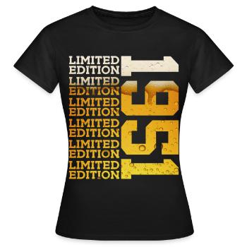 BIÈRE ÉDITION LIMITÉE 1951 75E ANNIVERSAIRE - T-shirt Femme - noir - Devant - AI Model Female 172 dark (172cm)
