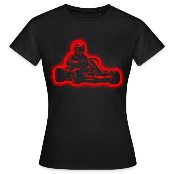 Go-Kart Motorsport Racing Driver Men Boys Go-Kart - Women's T-Shirt - black - Front - AI Model Female 172 dark (172cm)