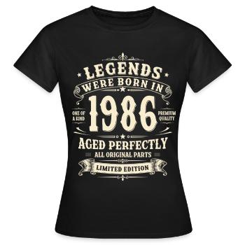 Cadeau de 40e anniversaire 1986 Homme Vintage Rétro - T-shirt Femme - noir - Devant - AI Model Female 172 dark (172cm)