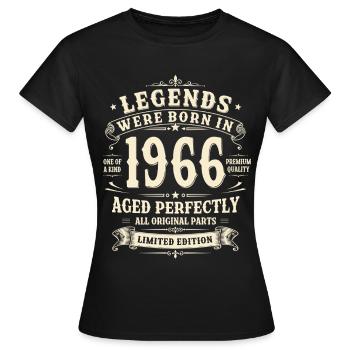 Cadeau pour son 60e anniversaire 1966 Homme Vintage Rétro - T-shirt Femme - noir - Devant - AI Model Female 172 dark (172cm)
