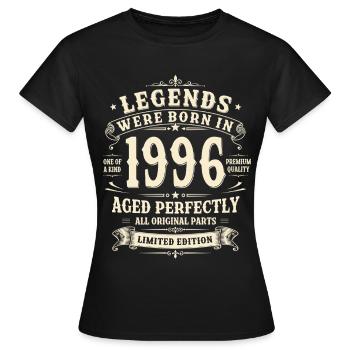 Cadeau de 30e anniversaire 1996 Homme Vintage Rétro - T-shirt Femme - noir - Devant - AI Model Female 172 dark (172cm)