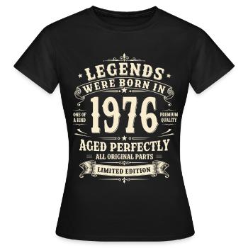 50th Birthday Gift 1976 Man Vintage Retro - Women's T-Shirt - black - Front - AI Model Female 172 dark (172cm)