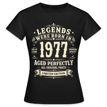 Cadeau du 49e anniversaire 1977 Homme Vintage Rétro - T-shirt Femme - noir - Devant - AI Model Female 172 dark (172cm)