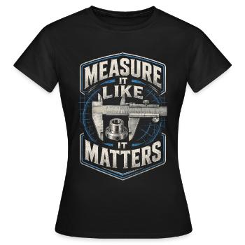 Cutting machine operator CNC router - Women's T-Shirt - black - Front - AI Model Female 172 dark (172cm)