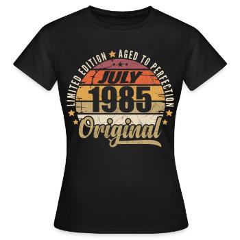 Mythical Birthday 1985 Vintage Gift 1985 - Women's T-Shirt - black - Front - AI Model Female 172 dark (172cm)