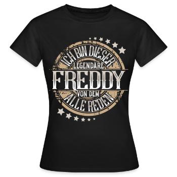 Freddy - Frauen T-Shirt - Schwarz - Vorne - AI Model Female 172 dark (172cm)