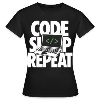 Code Sleep Repeat Programmer - Women's T-Shirt - black - Front - AI Model Female 172 dark (172cm)