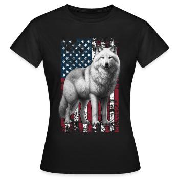 Arctic Wolf US Polarwolf - T-shirt Femme - noir - Devant - AI Model Female 172 dark (172cm)