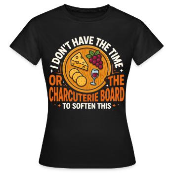 Presse de temps Humour Charcuterie - T-shirt Femme - noir - Devant - AI Model Female 172 dark (172cm)