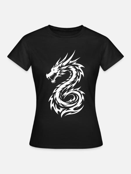 Drache Tribal Tattoo Style Style - Frauen T-Shirt - Schwarz