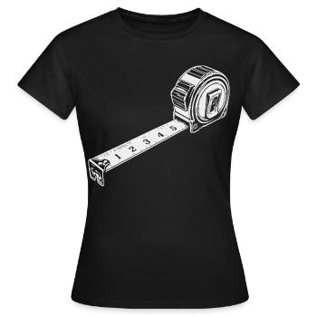 mètre ruban - T-shirt Femme - noir - Devant - AI Model Female 172 dark (172cm)