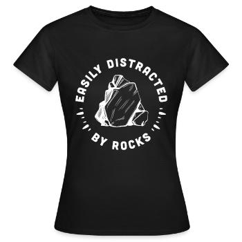 Amoureux des rochers, géologie drôle, chasse de roches - T-shirt Femme - noir - Devant - AI Model Female 172 dark (172cm)