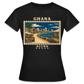 Ghana Accra Vintage Travel Brand - Women's T-Shirt - black - Front - AI Model Female 172 dark (172cm)