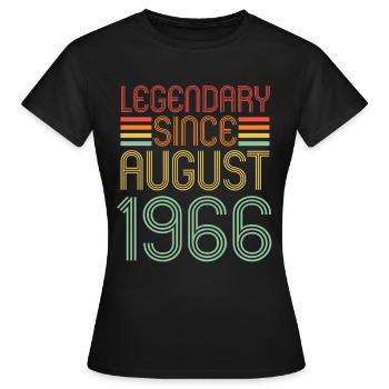Légendaire depuis août 1966, date d’anniversaire - T-shirt Femme - noir - Devant - AI Model Female 172 dark (172cm)