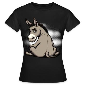 Esel Eselchen Eselhalter Muli Langohresel Muli - Frauen T-Shirt - Schwarz - Vorne - AI Model Female 172 dark (172cm)