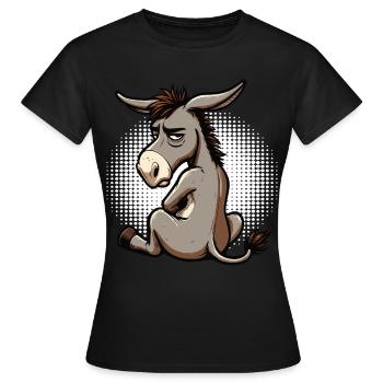 Esel Eselchen Eselhalter Muli Langohresel Muli - Frauen T-Shirt - Schwarz - Vorne - AI Model Female 172 dark (172cm)