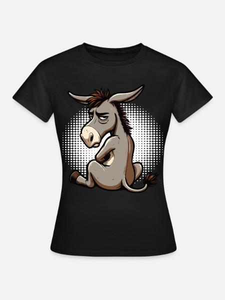 Esel Eselchen Eselhalter Muli Langohresel Muli - Frauen T-Shirt - Schwarz