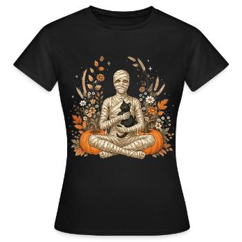 Halloween, Mummy, Black Cat - Women's T-Shirt - black - Front - AI Model Female 172 dark (172cm)