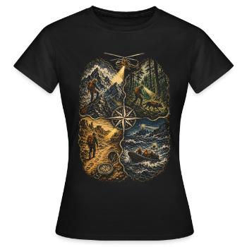 Équipe de secours - T-shirt Femme - noir - Devant - AI Model Female 172 dark (172cm)