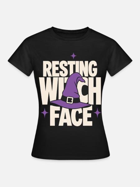 Resting Witch Face Hexenhut - Frauen T-Shirt - Schwarz
