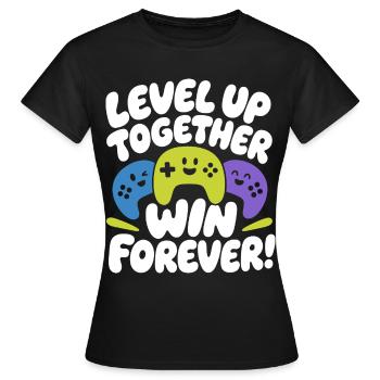 Montez de niveau ensemble Gagnez pour toujours - T-shirt Femme - noir - Devant - AI Model Female 172 dark (172cm)
