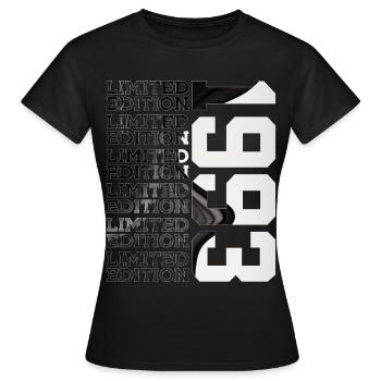 33 ANS ÉDITION LIMITÉE 1993 33E ANNIVERSAIRE - T-shirt Femme - noir - Devant - AI Model Female 172 dark (172cm)