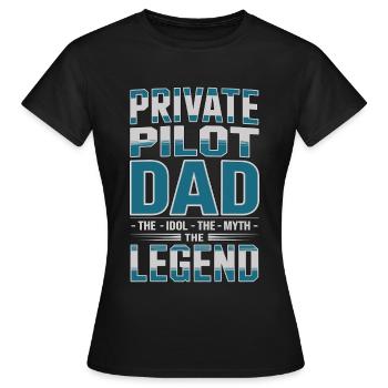 Pilote privé Papa L’idole L’Instructeur de vol - T-shirt Femme - noir - Devant - AI Model Female 172 dark (172cm)