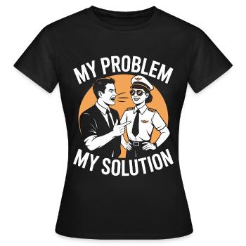 Pilote privé : mon problème : ma maman du pictogramme papa - T-shirt Femme - noir - Devant - AI Model Female 172 dark (172cm)