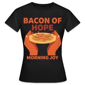 Café du matin, Bacon de l’espoir, Breakfast Joy Brunch du matin - T-shirt Femme - noir - Devant - AI Model Female 172 dark (172cm)
