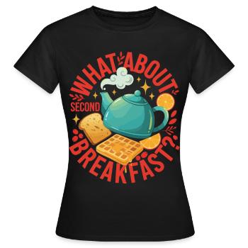 Petit-déjeuner : que diriez-vous d’un deuxième brunch - T-shirt Femme - noir - Devant - AI Model Female 172 dark (172cm)