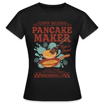 Machine à pancakes pour le petit-déjeuner Flippin Delicious Rise et - T-shirt Femme - noir - Devant - AI Model Female 172 dark (172cm)