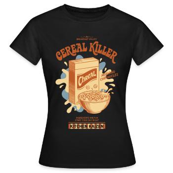Petit-déjeuner Brunch drôle Café Nourriture Bacon Pancake - T-shirt Femme - noir - Devant - AI Model Female 172 dark (172cm)