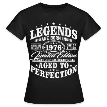 Cadeau d’anniversaire vintage vintage rétro 1976 - T-shirt Femme - noir - Devant - AI Model Female 172 dark (172cm)
