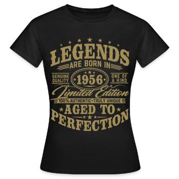 Cadeau d’anniversaire vintage vintage rétro de 1956 - T-shirt Femme - noir - Devant - AI Model Female 172 dark (172cm)