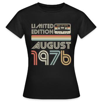 Cassette | Meilleur d’août 1976 | Édition limitée - T-shirt Femme - noir - Devant - AI Model Female 172 dark (172cm)