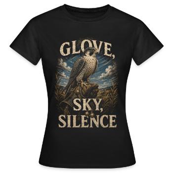 Fauconnerie Gant Fauconnier Silence Ciel - T-shirt Femme - noir - Devant - AI Model Female 172 dark (172cm)