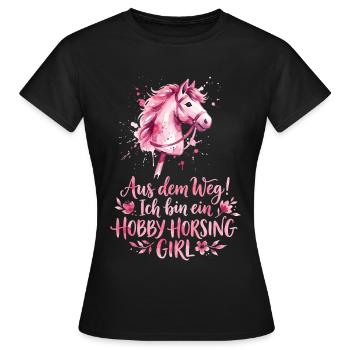 Hobby Horsing Girl Pferd Rosa - Frauen T-Shirt - Schwarz - Vorne - AI Model Female 172 dark (172cm)