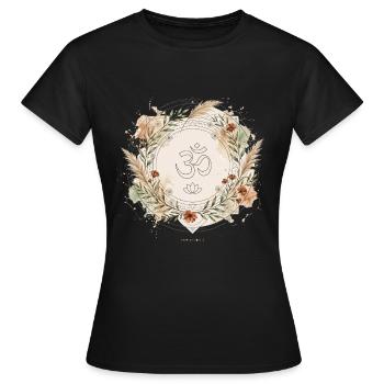 Om Lotus Mandala Yoga Boho Zen - T-shirt Femme - noir - Devant - AI Model Female 172 dark (172cm)