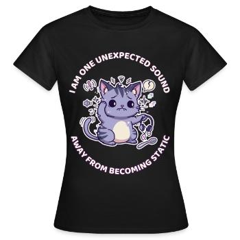 Un son inattendu de devenir statique - T-shirt Femme - noir - Devant - AI Model Female 172 dark (172cm)