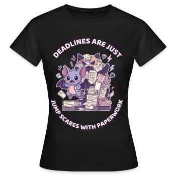 Les échéances sont des sursauts avec la paperasse - T-shirt Femme - noir - Devant - AI Model Female 172 dark (172cm)