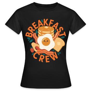 Breakfast Crew : Brunch drôle Café Pancake Bacon - T-shirt Femme - noir - Devant - AI Model Female 172 dark (172cm)