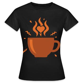 Petit-déjeuner, brunch drôle, café, deuxième petit-déjeuner - T-shirt Femme - noir - Devant - AI Model Female 172 dark (172cm)