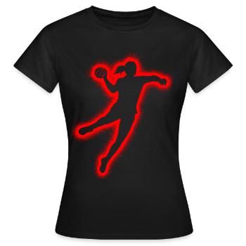 Joueuse de handball Handball féminine - T-shirt Femme - noir - Devant - AI Model Female 172 dark (172cm)
