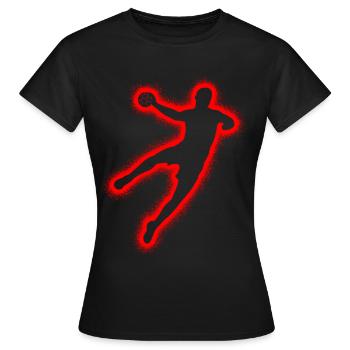 Handballspieler Handballer Herren Jungen Handball  - Frauen T-Shirt - Schwarz - Vorne - AI Model Female 172 dark (172cm)
