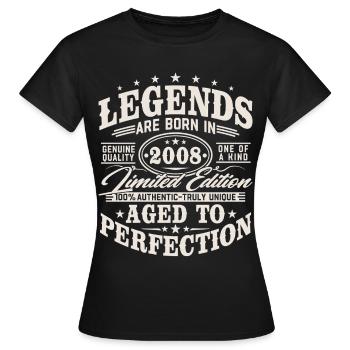 Anniversaire vintage Born Legends 2008 - T-shirt Femme - noir - Devant - AI Model Female 172 dark (172cm)