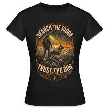 Équipe de sauvetage Search The Ridge Trust Le Chien - T-shirt Femme - noir - Devant - AI Model Female 172 dark (172cm)
